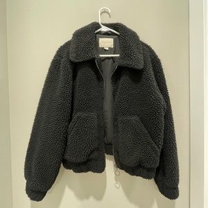 Black Aeropostale Sherpa Teddy Jacket